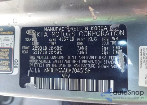 2021 Kia Seltos Lx from USA, damaged, VIN KNDEPCAA6M7045158